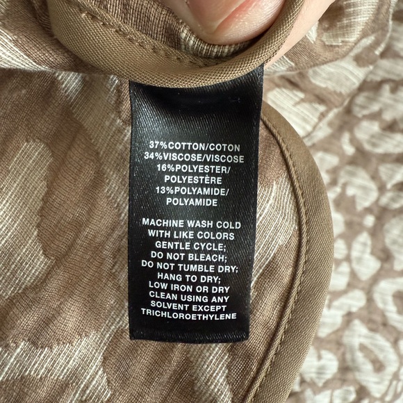 Lafayette 148 New York • Animal Print Jacquard Zip Front Jacket Large Neutral - Picture 10 of 10